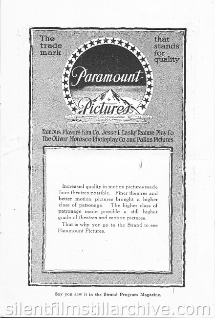 Strand Theater Program