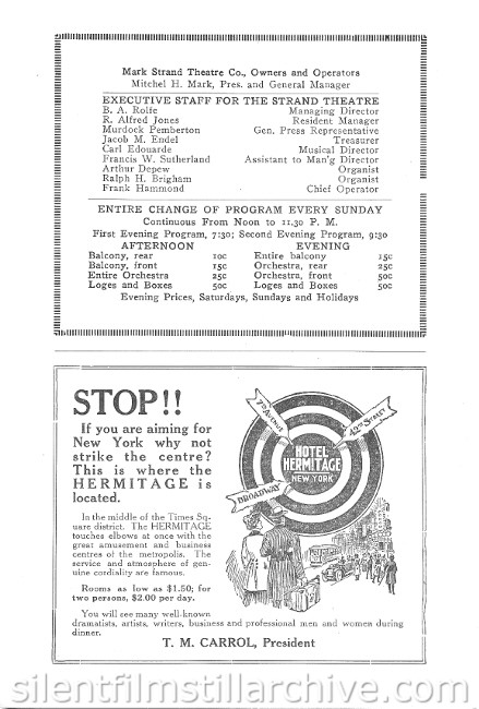 Strand Theatre Program