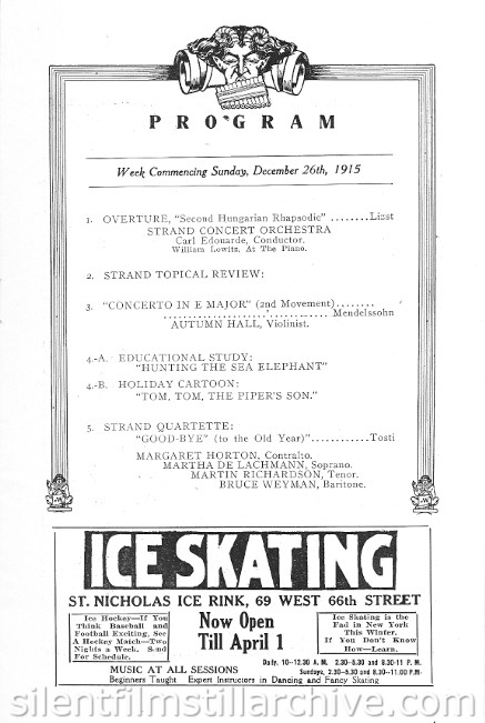 Strand Theater Program