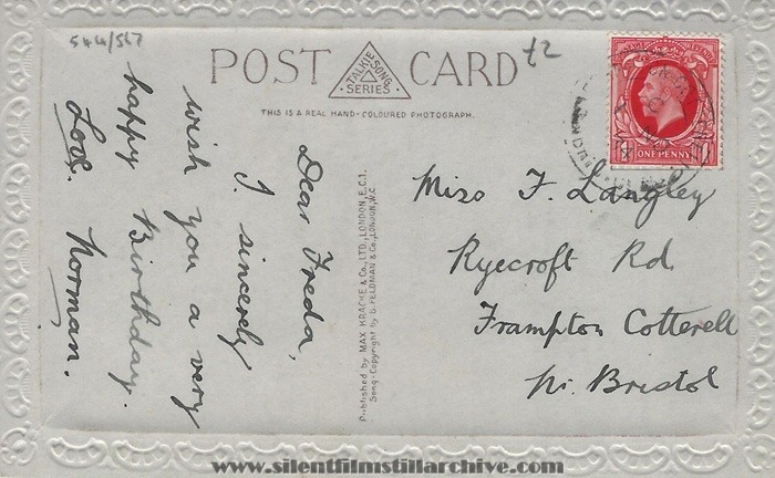 Talkie Song Series Postcard from Max Kracke & Co.