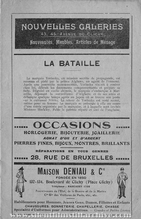 Gaumont Palace Theater, Paris, France program for December 7, 1923
