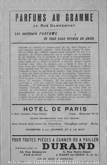 Gaumont Palace Theater, Paris, France program for December 7, 1923