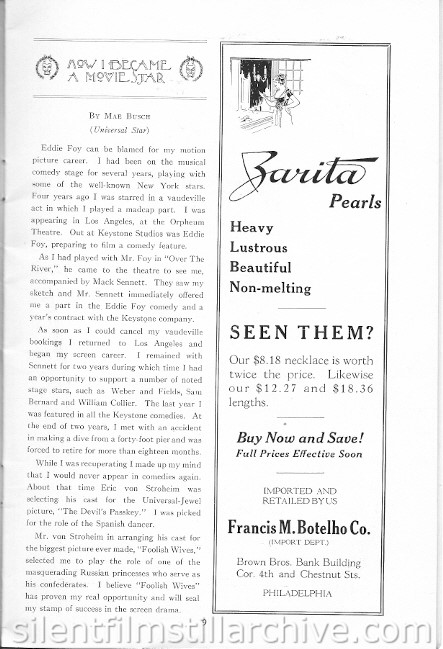 Aldine Theatre program, Philadelphia, Pennsylvania, USA