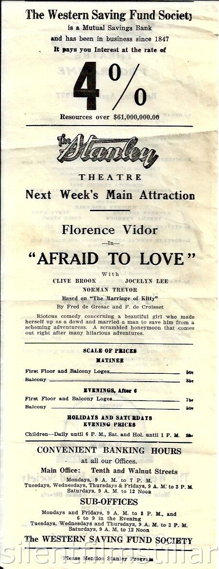 Stanley Theatre program, Philadelphia, Pennsylvania, USA