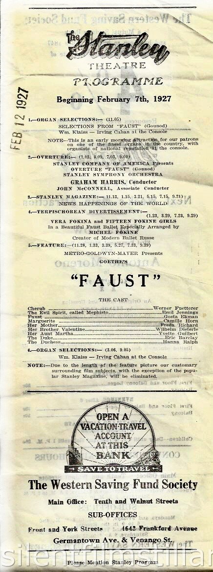 Stanley Theatre program, Philadelphia, Pennsylvania, USA