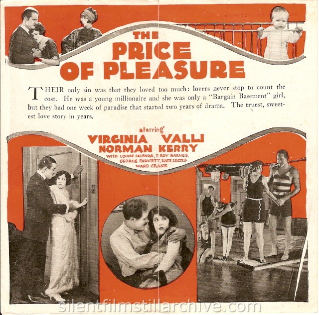 PRICE OF PLEASURE (1925) herald