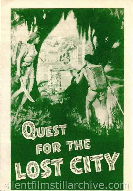 Advertising herald for QUEST OF THE LOST CITY (1954) with Dana Lamb and Ginger Lamb.