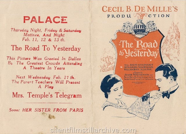 THE ROAD TO YESTERDAY (1925)