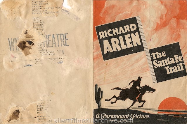 Advertising Herald for THE SANTA FE TRAIL (1930) with Richard Arlen and Mitzi Green.