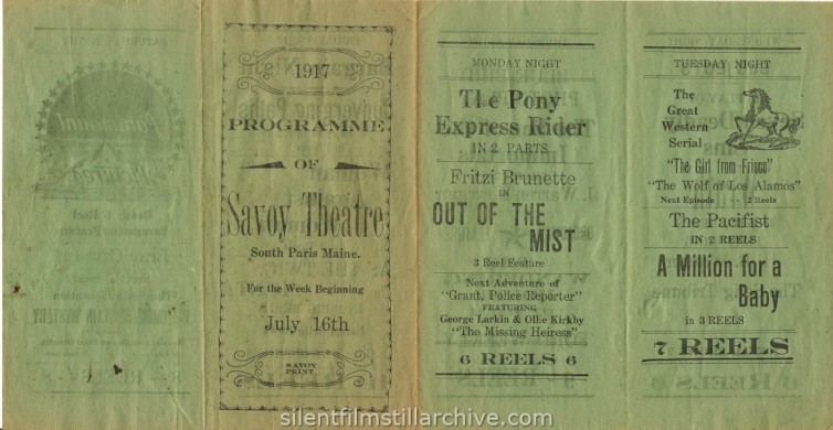 Savoy South Paris Theatre program