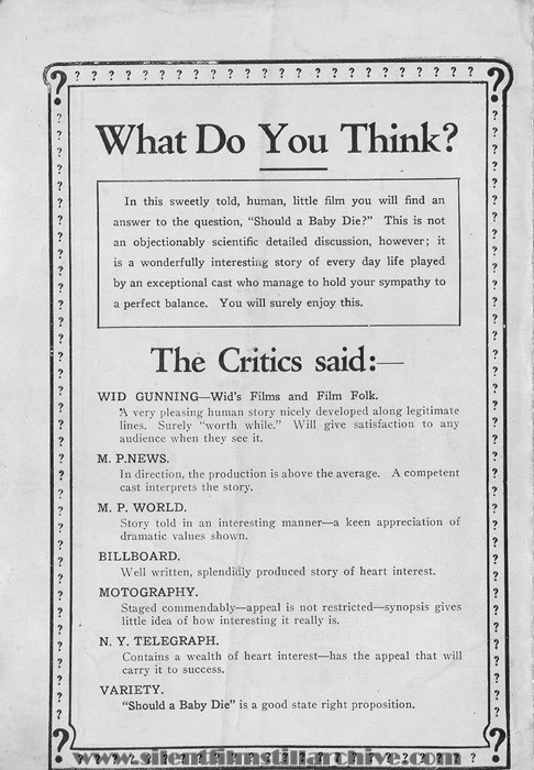 Herald for SHOULD A BABY DIE? (1916) with Arthur Donaldson and Gazelle Marche