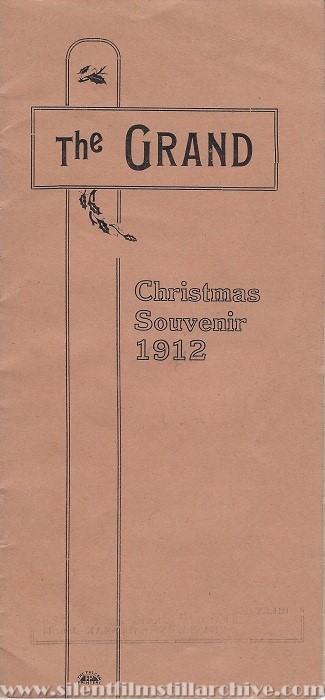 The Grand theater program, St. Catherines, Ontario, Canada, December 1912