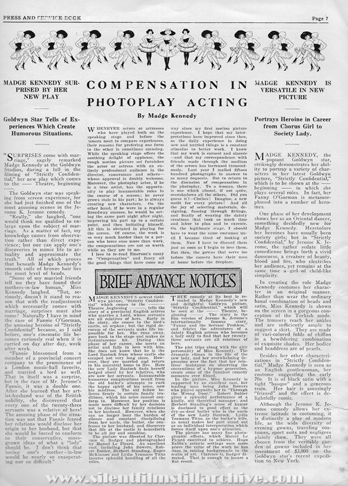 Pressbook for STRICTLY CONFIDENTIAL (1919) with Madge Kennedy