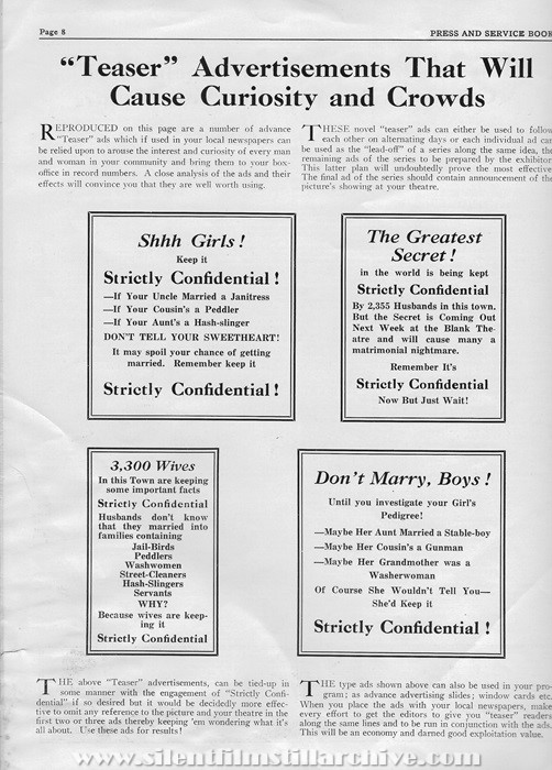 Pressbook for STRICTLY CONFIDENTIAL (1919) with Madge Kennedy