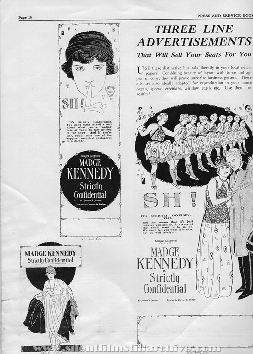 Pressbook for STRICTLY CONFIDENTIAL (1919) with Madge Kennedy
