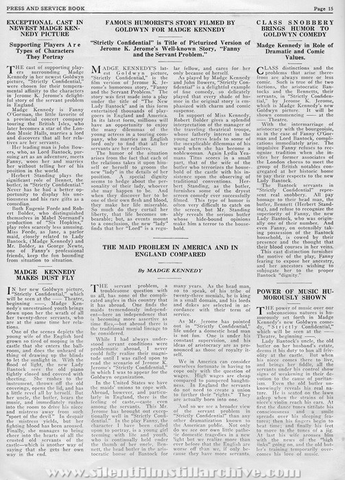 Pressbook for STRICTLY CONFIDENTIAL (1919) with Madge Kennedy