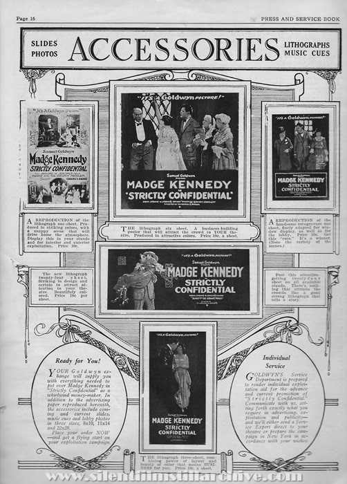 Pressbook for STRICTLY CONFIDENTIAL (1919) with Madge Kennedy