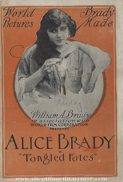 Herald for TANGLED FATES (1916) with Alice Brady