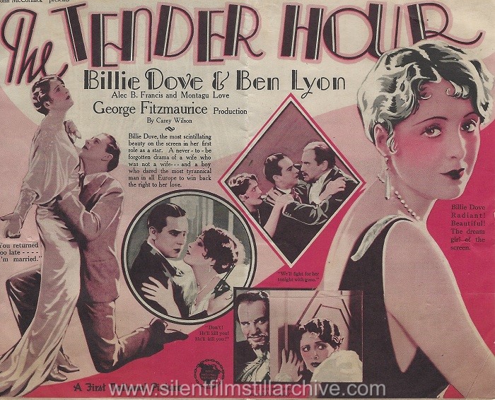 Herald for THE TENDER HOUR (1927) with Billie Dove and Ben Lyon.