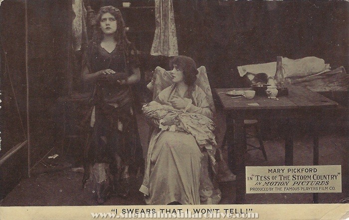 Postcard for TESS OF THE STORM COUNTRY (1914) with Mary Pickford and Olive Carey
