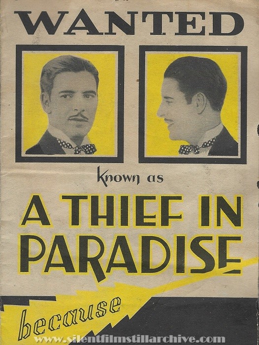 Herald for A THIEF IN PARADISE (1925) with Ronald Colman