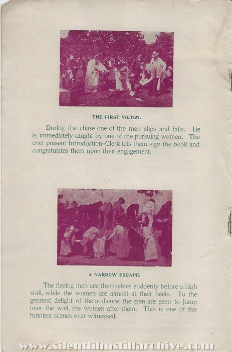 Sales flyer for THROUGH THE MATRIMONIAL AGENCY (1905) from Lubin