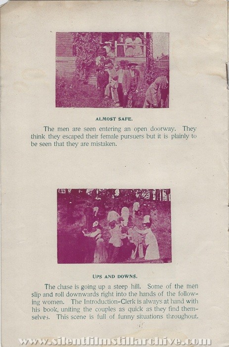 Sales flyer for THROUGH THE MATRIMONIAL AGENCY (1905) from Lubin