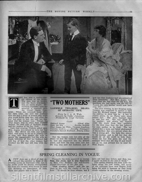 Moving Picture Weekly article on TWO MOTHERS (1916)