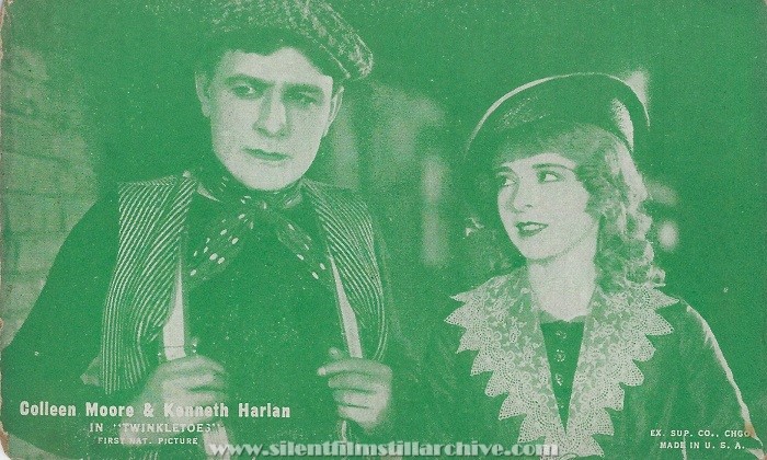 Arcade card with Kenneth Harlan and Colleen Moore in TWINKLETOES (1926).