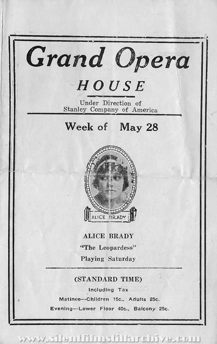 Program for the Grand Opera House and Rialto Theaters in West Chester, Pennsylvania for May 28, 1923