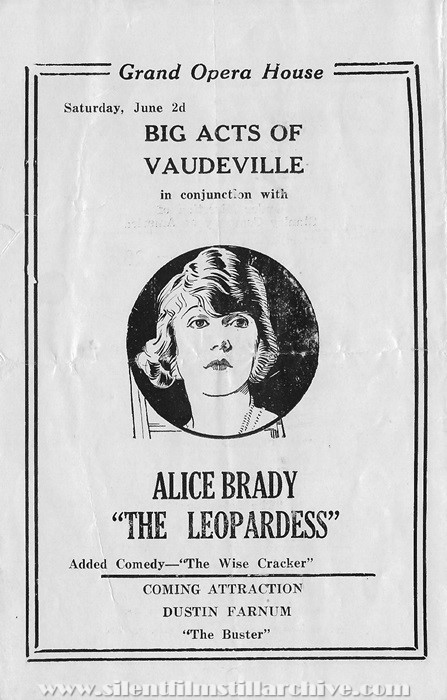Program for the Grand Opera House and Rialto Theaters in West Chester, Pennsylvania for May 28, 1923