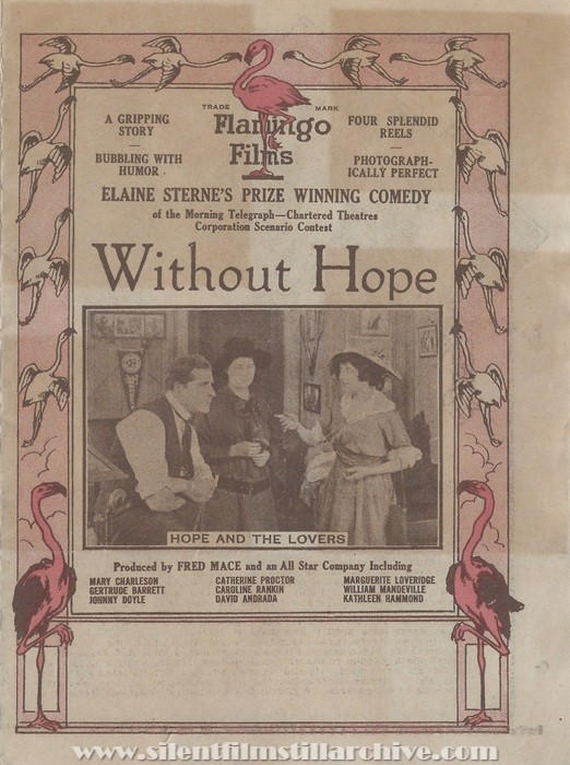 Herald for WITHOUT HOPE (1914) with Marguerite Marsh and Mary Charleson