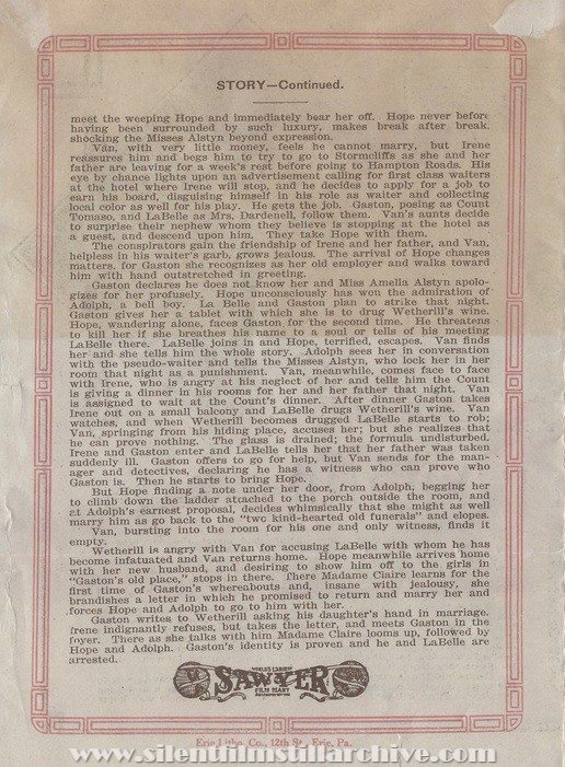Herald for WITHOUT HOPE (1914) with Marguerite Marsh and Mary Charleson
