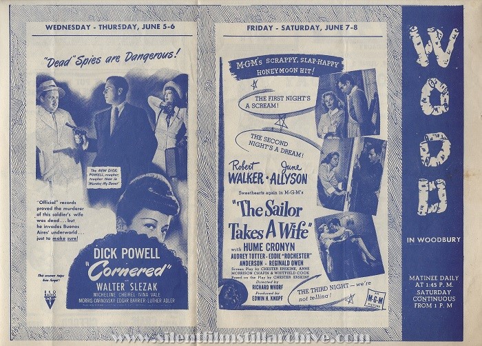 Wood Theatre program, Woodbury, New Jersey, June 3, 1946