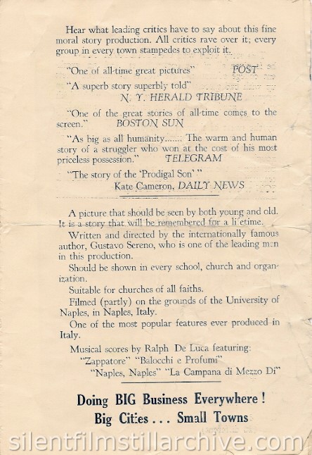 Advertising Herald for ZAPPATORE (1930) with Gustavo Serena.