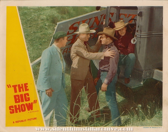 Lobby card for THE BIG SHOW (1936) with William Newell and Gene Autry