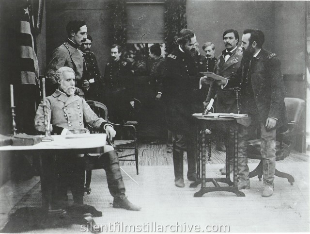 Howard Gaye as General Robert E. Lee and Donald Crisp as General Ulysses S. Grant in THE BIRTH OF A NATION (1915).