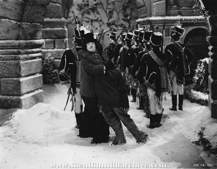 Oliver Hardy and Stan Laurel in THE BOHEMIAN GIRL (1936).