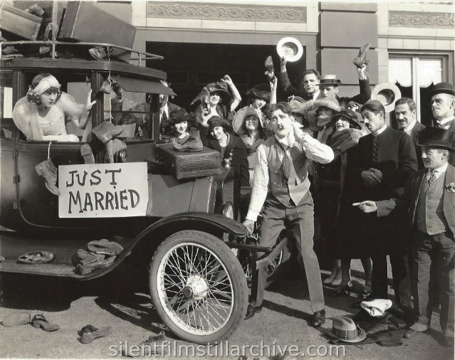 Jobyna Ralston, Paul Parrott, George Rowe, Sammy Brooks and Wallace Howe in THE BRIDE-TO-BE (1922).