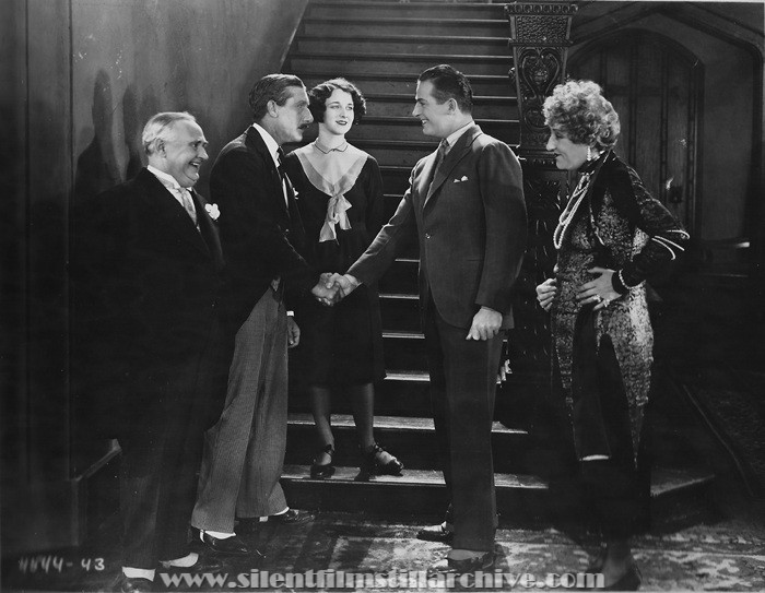 Otis Harlan, Charles Gerrard, Gertrude Olmstead, Reginald Denny and Emily Fitzroy in THE CHEERFUL FRAUD (1926)