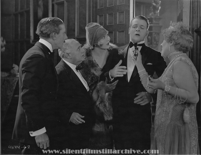 Charles Gerrard, Otis Harlan, Gertrude Astor, Reginald Denny and Emily Fitzroy in THE CHEERFUL FRAUD (1926)