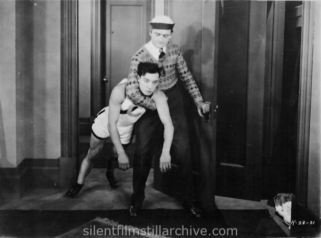 Buster Keaton and Harold Goodwin in COLLEGE (1927)