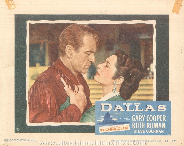 Lobby card for DALLAS (1950) with Gary Cooper and Ruth Roman
