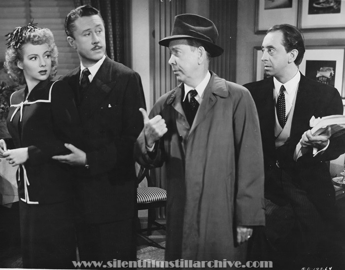 Evelyn Keyes, Allyn Joslyn, William Demarest, and John Abbott in DANGEROUS BLINDES (1943)