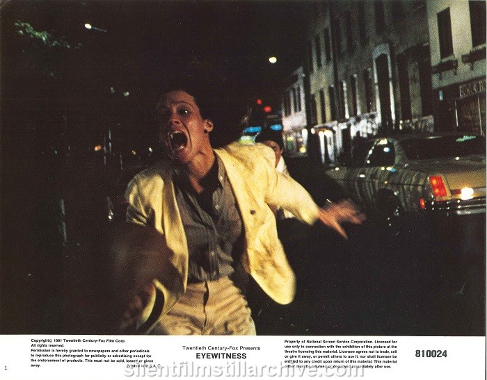 Lobby card with Sigourney Weaver in EYEWITNESS (1981)