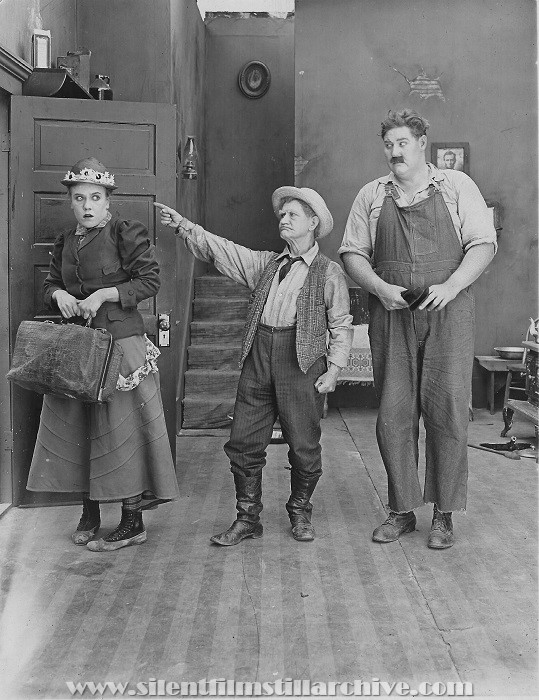 Louise Fazenda, Harry Booker, and Wayland Trask in THE FEATHERED NEST (1916)