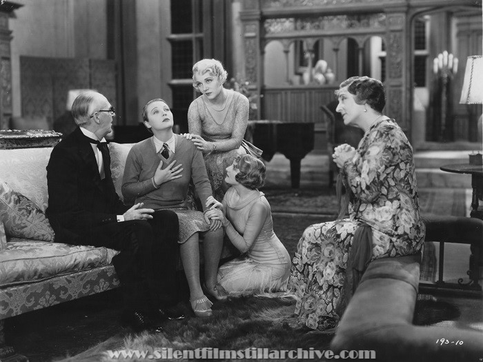 Claude Gillingwater, Dorothy Mackaill, Leila Hyams, Flora Bramley, and Emily Fitzroy in THE FLIRTING WIDOW (1930)