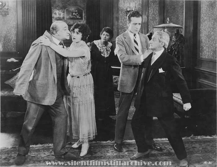 Joe Weber, Virginia Brown Faire, Eugenie Besserer, Jack Mulhall, and Lew Fields in FRIENDLY ENEMIES (1925).