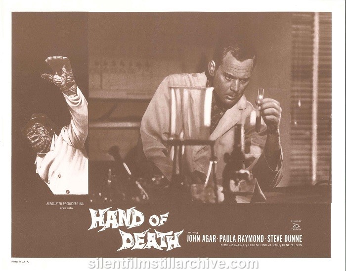 Lobby card with John Agar in HAND OF DEATH (1962)