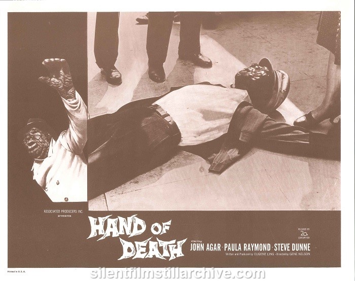 Lobby card with John Agar in HAND OF DEATH (1962)